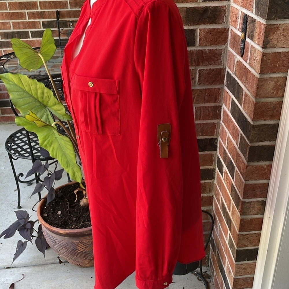 Calvin Klein Long Sleeve Flowy Blouse - Picture 9 of 11